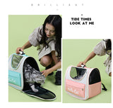 Green Transparent Pet Carrier Backpack for Cats and Small Dogs