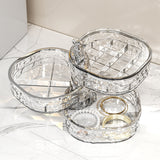 Elegant Crystal Stackable Jewelry Organizer with Bear Handle - 3-Tier Display Box for Accessories 13.4*13.4*14.2cm