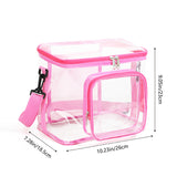 Clear PVC Shoulder Bag - Transparent Travel and Stadium-Approved Tote with Zipper(Pink)