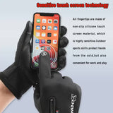 Touchscreen Winter Gloves|Waterproof, Windproof Thermal Gloves for Men Q9063  L size Black