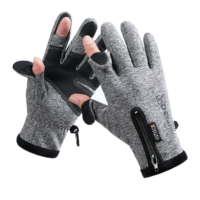 Convertible Fingerless Winter Gloves | Waterproof, Windproof Thermal Gloves with Touchscreen Compatibility Q808  M size Grey