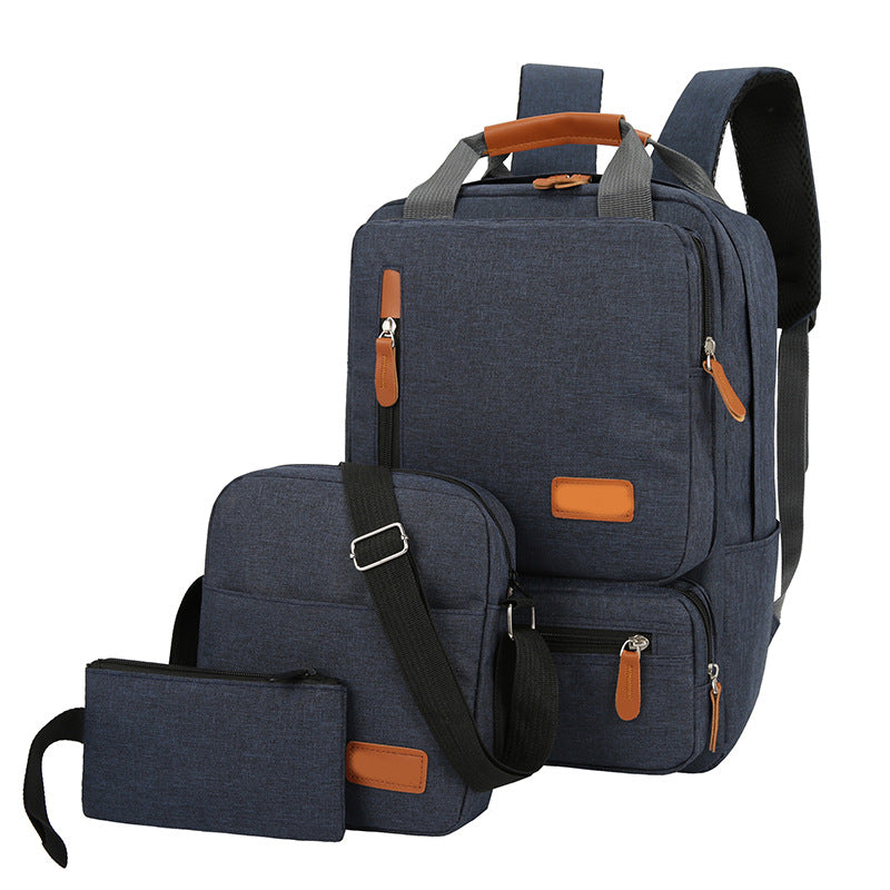 3-Piece Travel Backpack Set - Stylish Multi-Functional Backpack, Shoulder Bag & Pouch for Men & Women