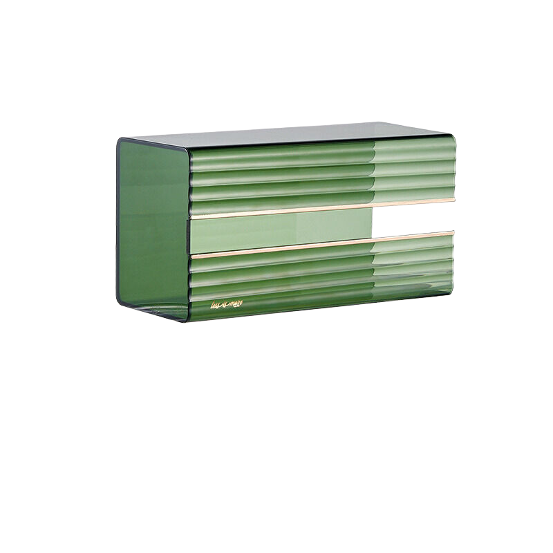 Transparent green light luxury tissue box, single pack 21cm*11.1cm*9.1cm