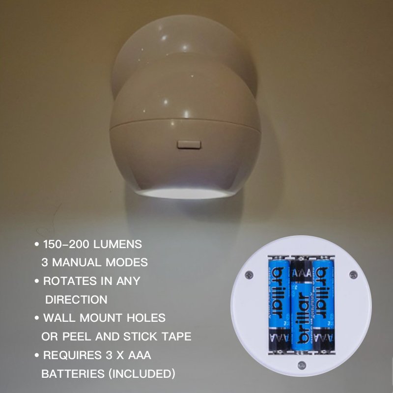 Brillar Wireless Swivel Ball LED Light