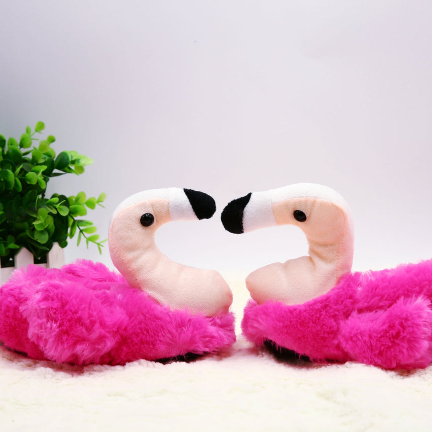 Fluffy Flamingo Slippers for Kids Size Medium 32/33 EUR