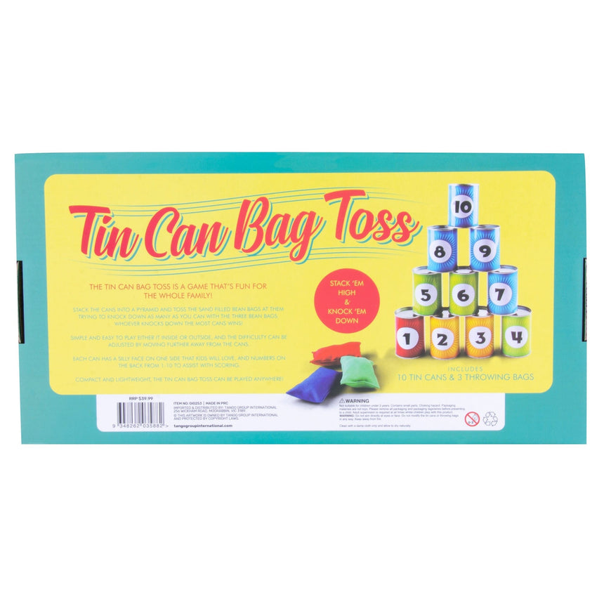 Tin Can Bag Toss with 10 Cans & 3 Throwing Bags