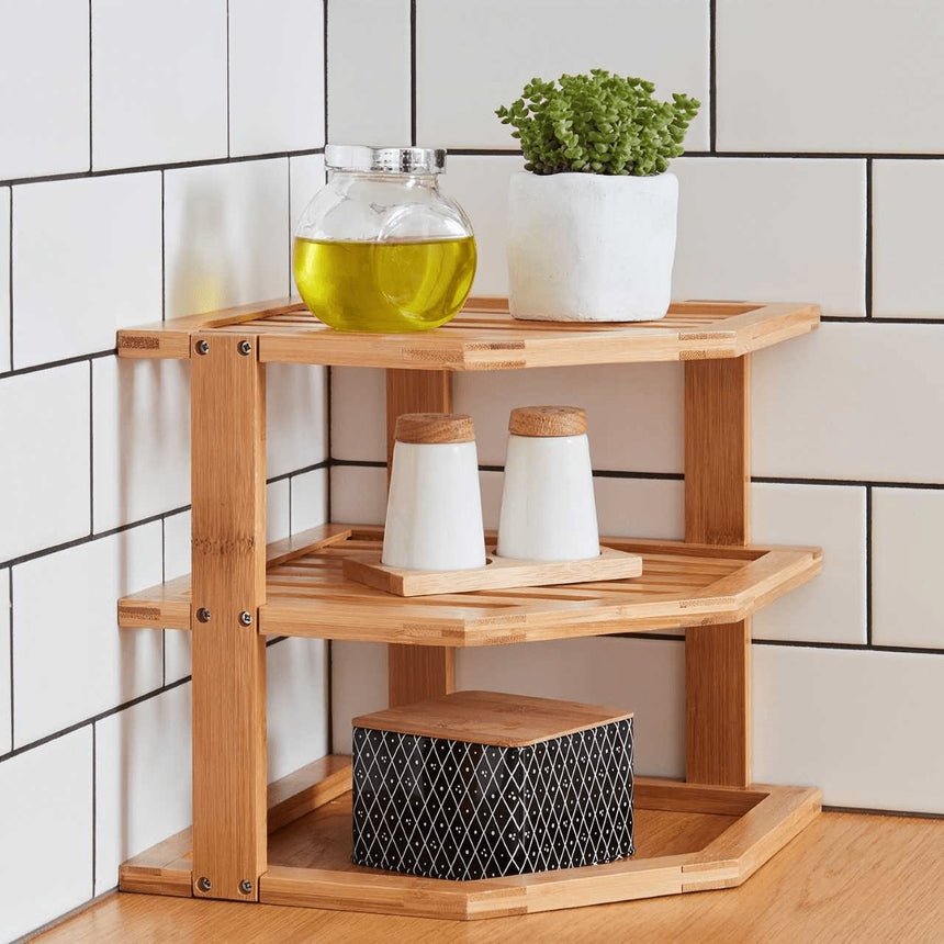 3 Tiers Bamboo Kitchen Rack Storage