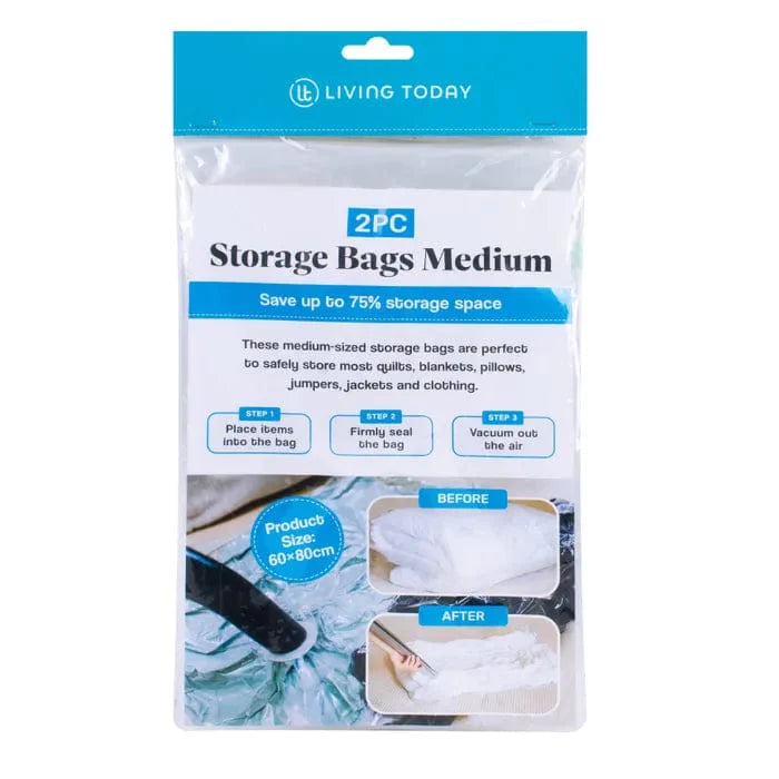 Living Today 2 Pack Vacuum Compression Storage Bags Medium