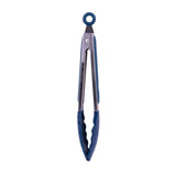 2pcs Stainless steel & silicone tongs navy