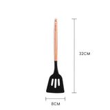 2pcs Beechwood & silicone slotted turner charcoal