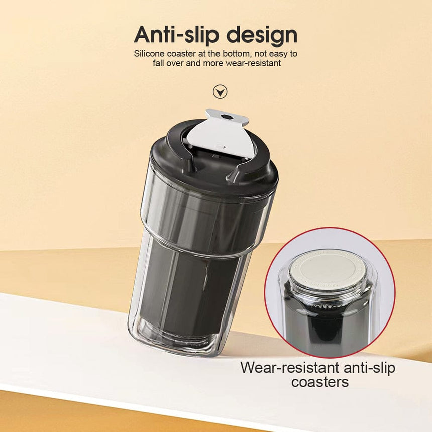 460ml Double wall insulated Coffee Cup Black