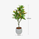 125cm Faux Artificial Home Decor Potted Codiaeum Plant