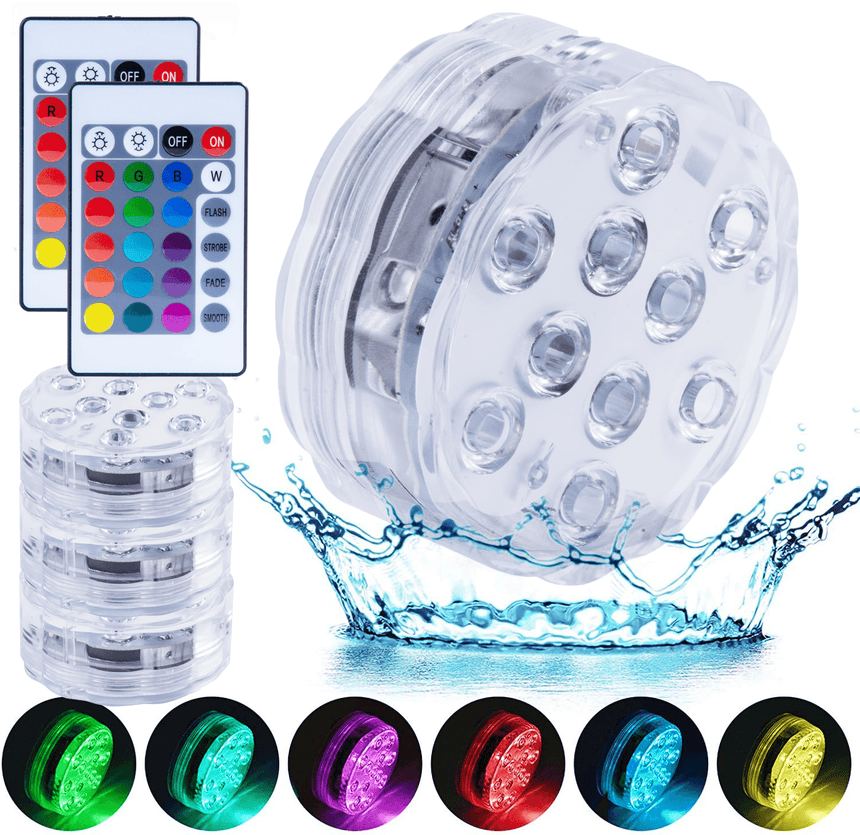 Lazy Dayz 13 Colors LED Remote Pool Light 4 Pack