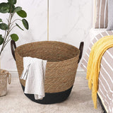 3 Piece Cotton Rope Stripe Carry Handles Storage Baskets Set