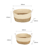 2 Piece Cotton Rope Stripe Carry Handles Storage Baskets set