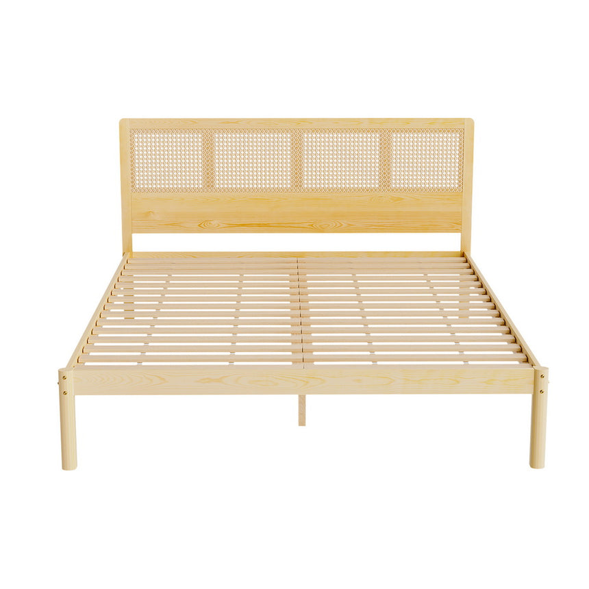 Artiss Bed Frame Queen Size Rattan Wooden RITA