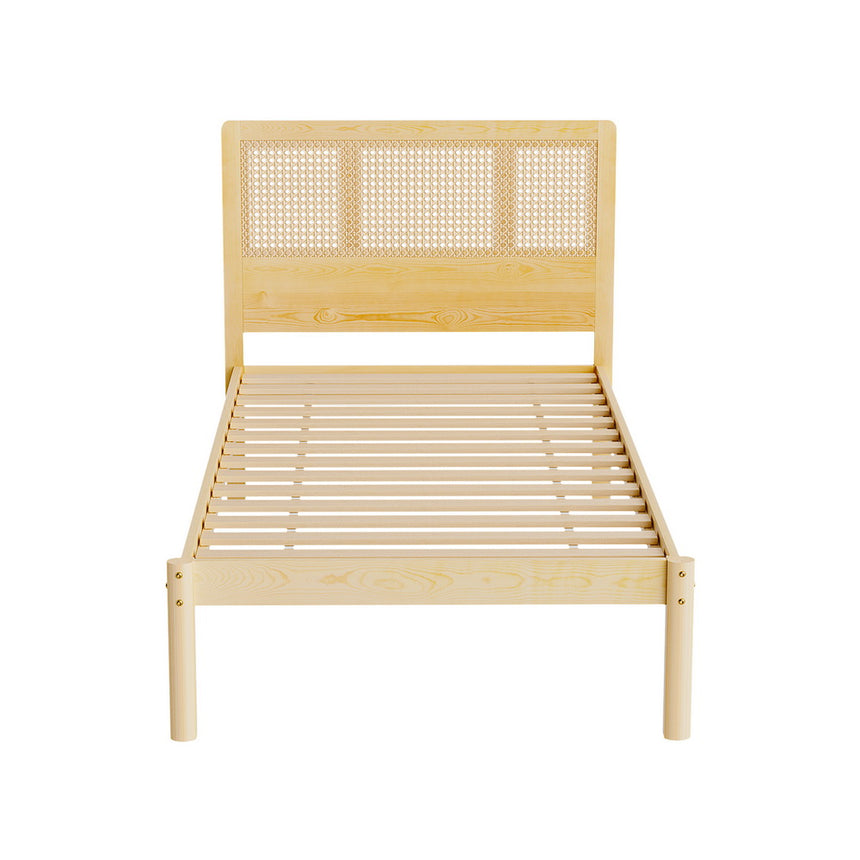 Artiss Bed Frame Single Size Rattan Wooden RITA