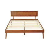 Artiss Bed Frame Queen Size Wooden Bed Base Walnut SPLAY